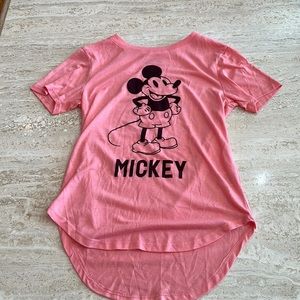 Disney Mickey Mouse round neck shirt sleeve t-shirt  peach color women’s (XS)